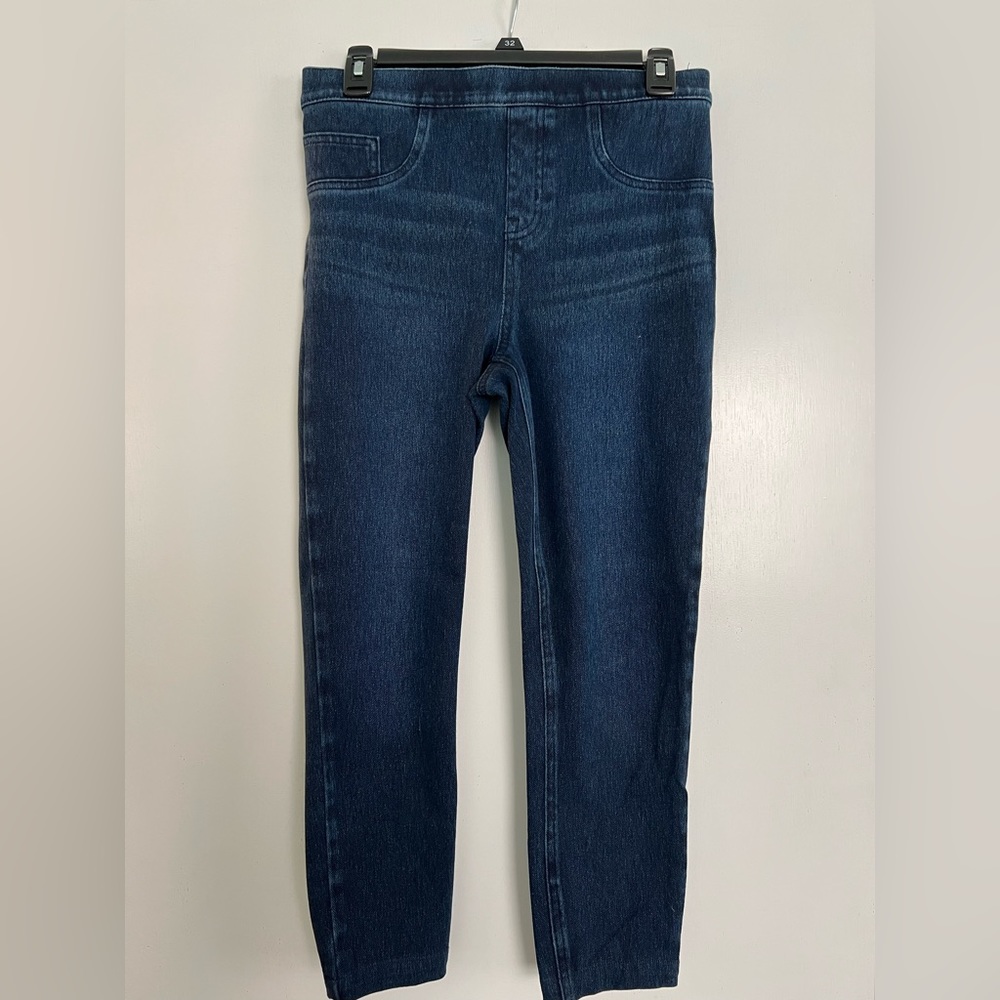 Spanx Jean-ish Ankle Leggings Dark Wash Medium Petite